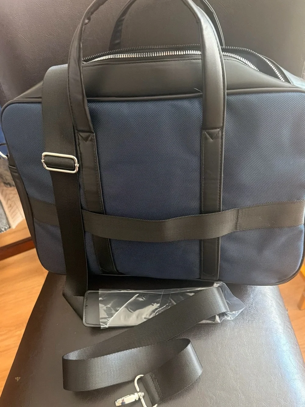 Benoss Milon Navy and Black Laptop Briefcase with Top Handles and strap